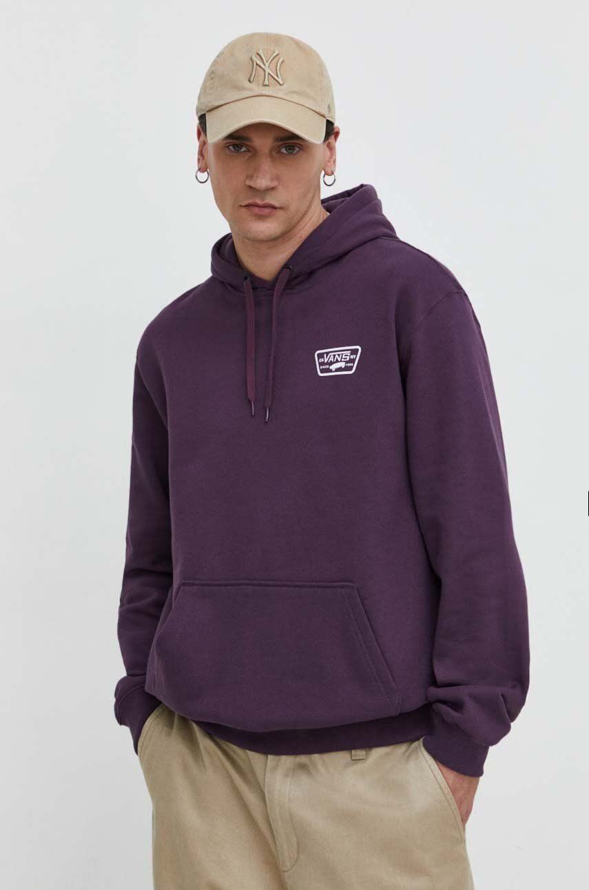 Vans hanorac de bumbac barbati, culoarea violet, cu glugă,