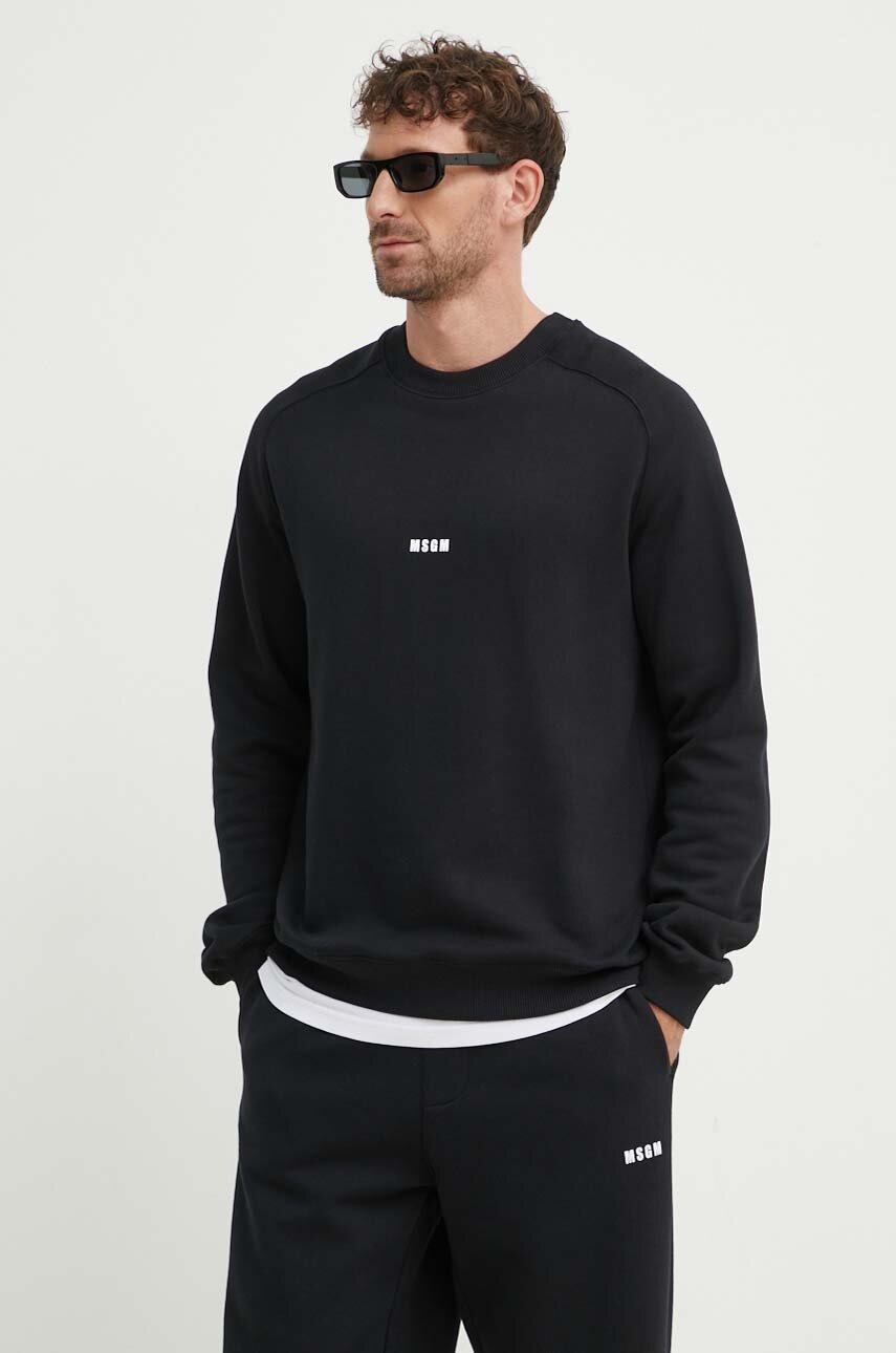 

Памучен суичър MSGM в черно с изчистен дизайн 2000MM503.200001, Черен