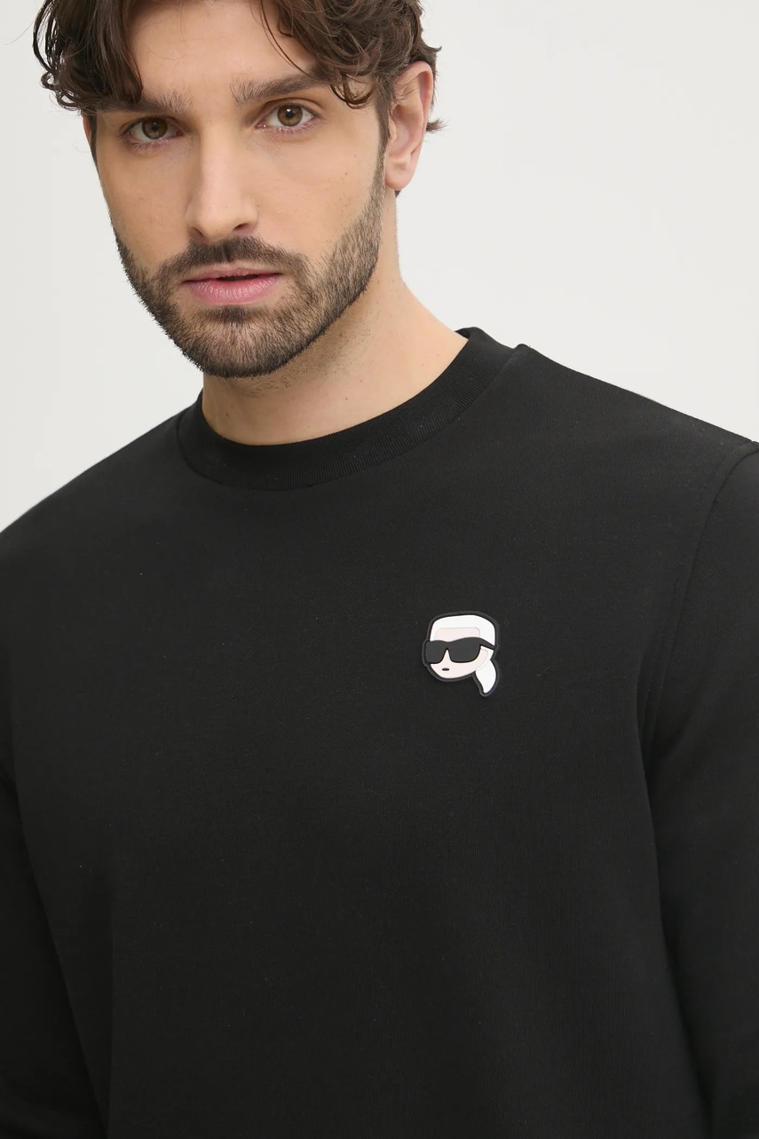 Кофта Karl Lagerfeld чоловіча колір чорний з аплікацією 500900.705710 