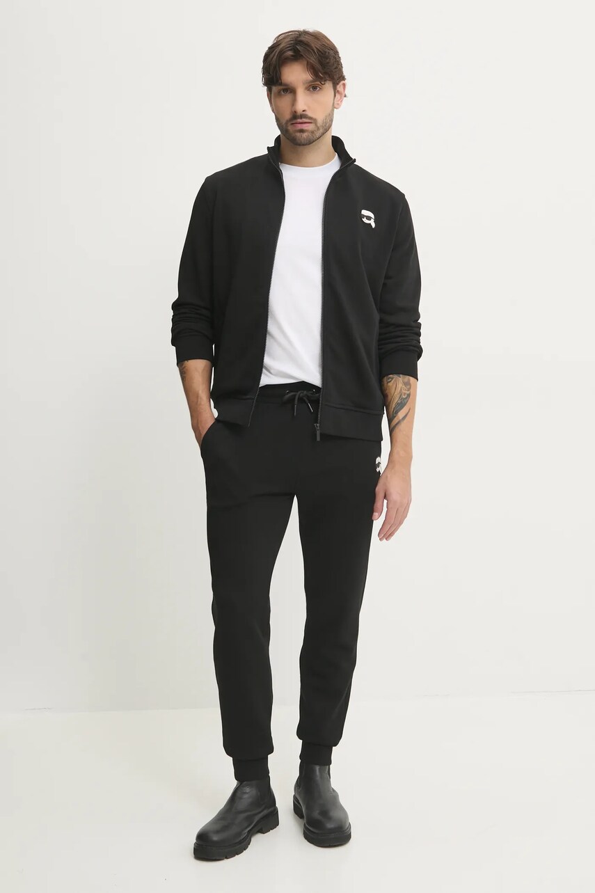 Кофта Karl Lagerfeld мужская цвет чёрный с аппликацией 500900.705712 Кофта Karl Lagerfeld мужская цвет чёрный с аппликацией 500900.705712