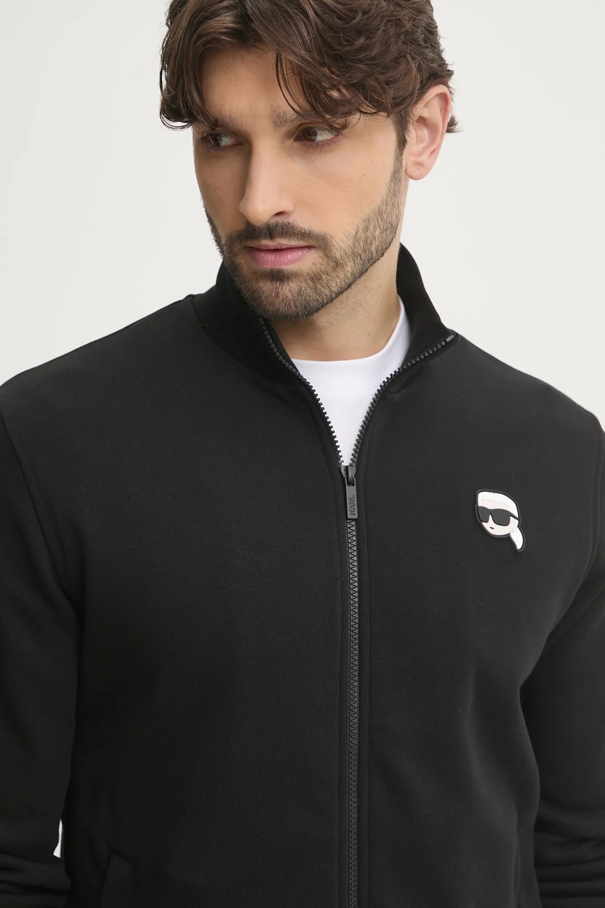 Кофта Karl Lagerfeld чоловіча колір чорний з аплікацією 500900.705712 