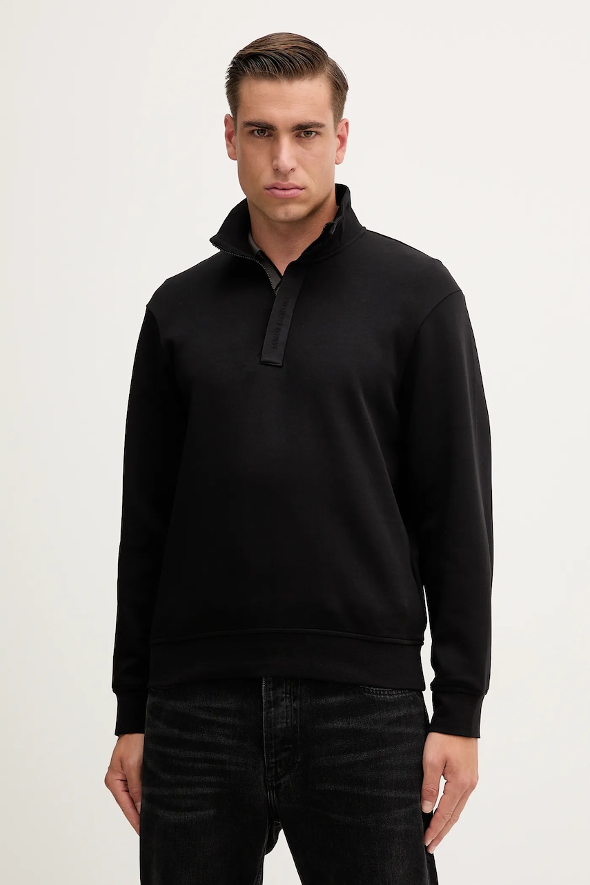 Armani Exchange bluză culoarea negru, uni, XM001295 AF10818
