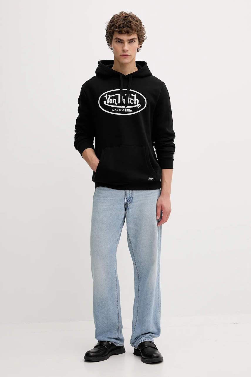 Кофта Von Dutch цвет чёрный с капюшоном узор VD.1.SWZ.BRAND Кофта Von Dutch цвет чёрный с капюшоном узор VD.1.SWZ.BRAND