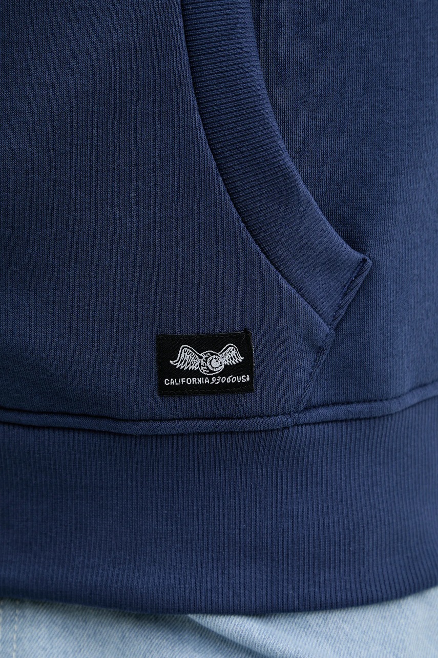 Μπλούζα Von Dutch χρώμα: μπλε, με κουκούλα, VD.1.SWZ.SLI φωτογραφία