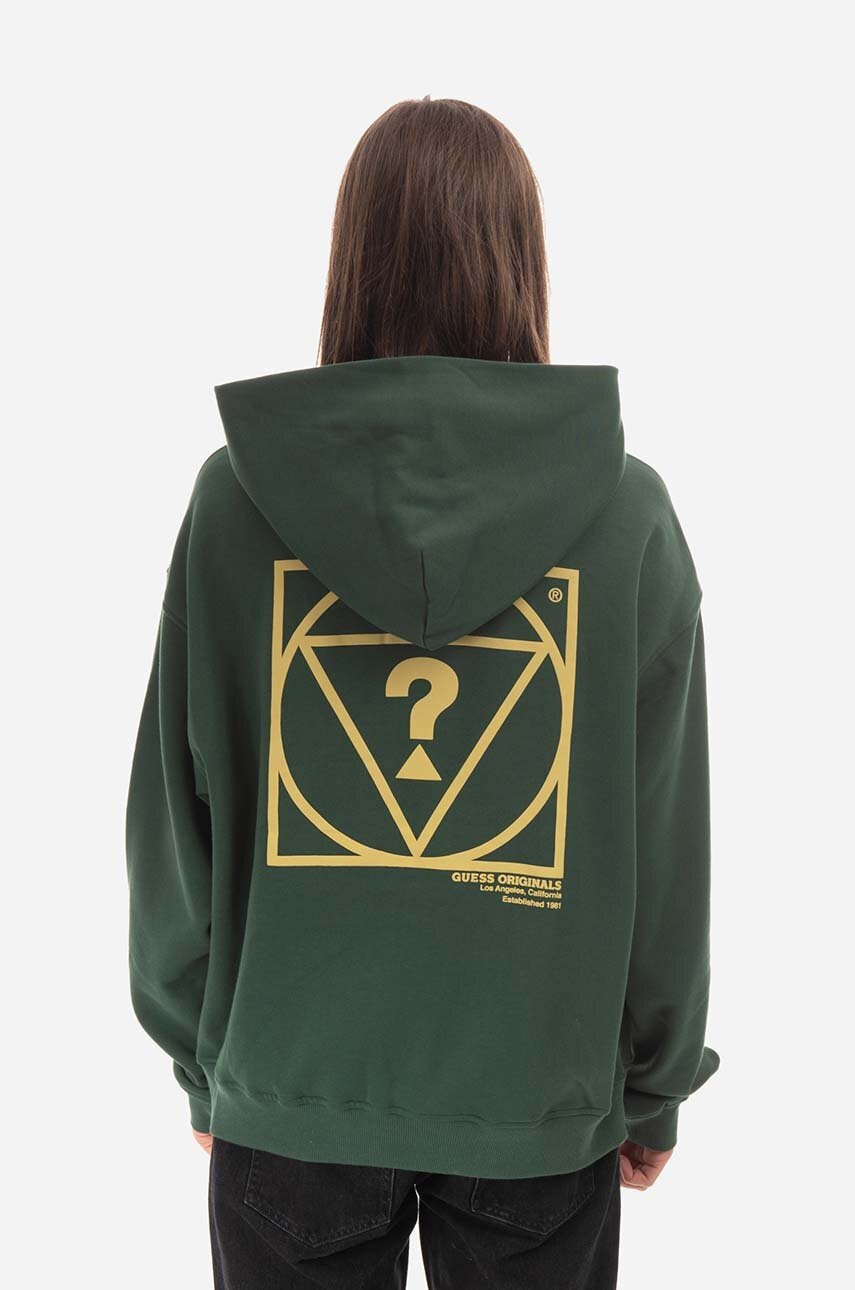 Кофта Guess Originals Go Harper Ls Hoodie колір зелений з капюшоном з принтом M2BQ05.K9YH1-F82E 