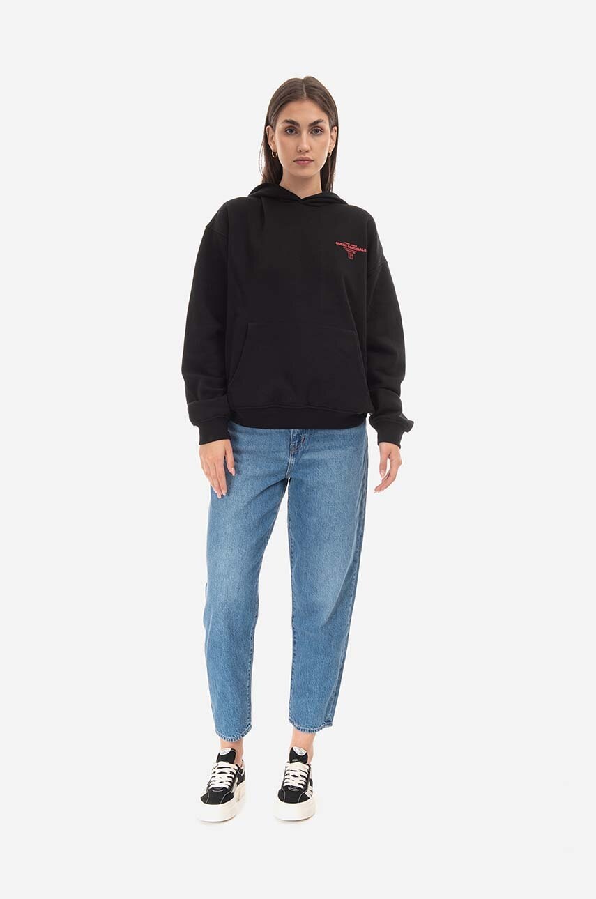 Μπλούζα Guess Originals Go Harper Ls Hoodie χρώμα: μαύρο, με κουκούλα φωτογραφία