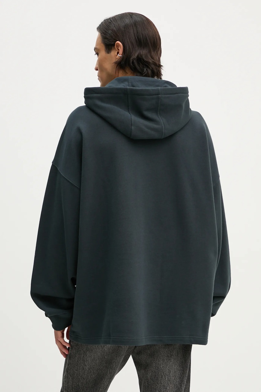 Βαμβακερή μπλούζα Y/Project EVERGREEN PARIS' BEST PINCHED HOODIE χρώμα: μαύρο, με κουκούλα, 204SH002 φωτογραφία