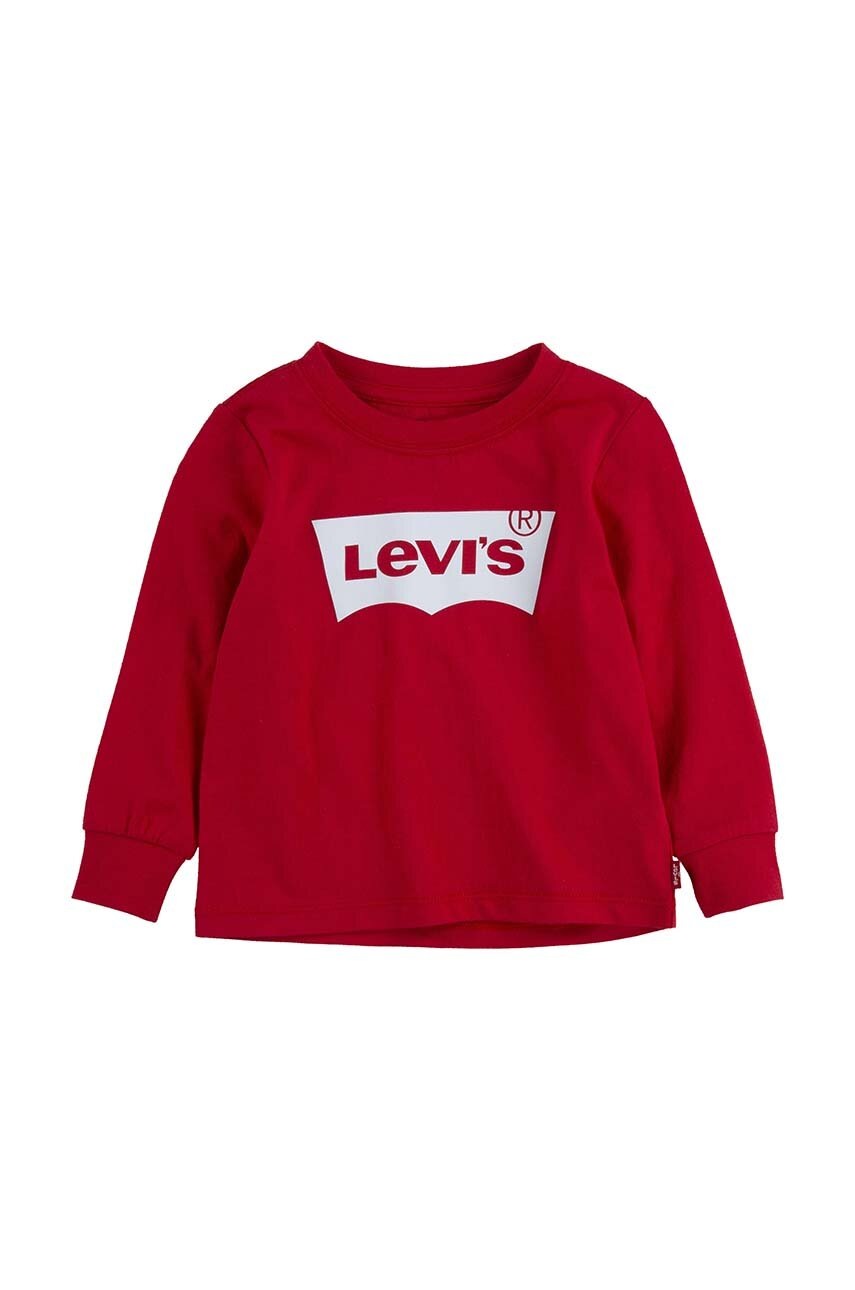 

Детска блуза с дълги ръкави Levi's в червено с принт, Червен