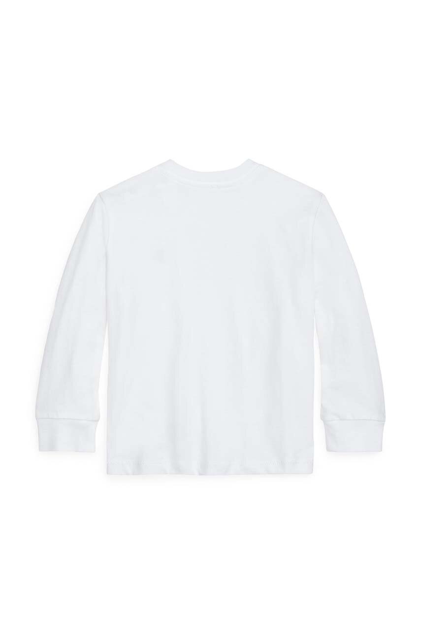 Хлопковый лонгслив для младенцев Polo Ralph Lauren цвет белый однотонный 320843804004