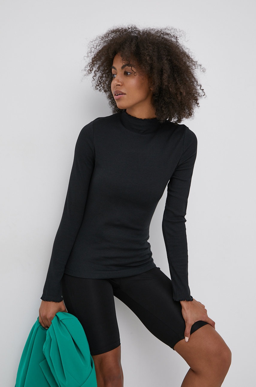 

Блуза с дълги ръкави Vero Moda дамска в черно, Черен