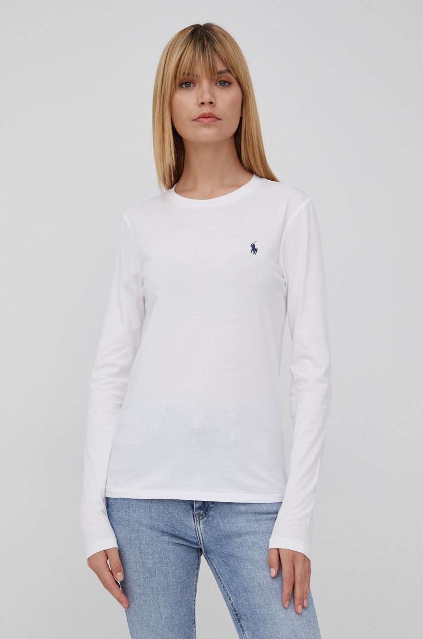 

Памучна блуза с дълги ръкави Polo Ralph Lauren в бяло, Бял