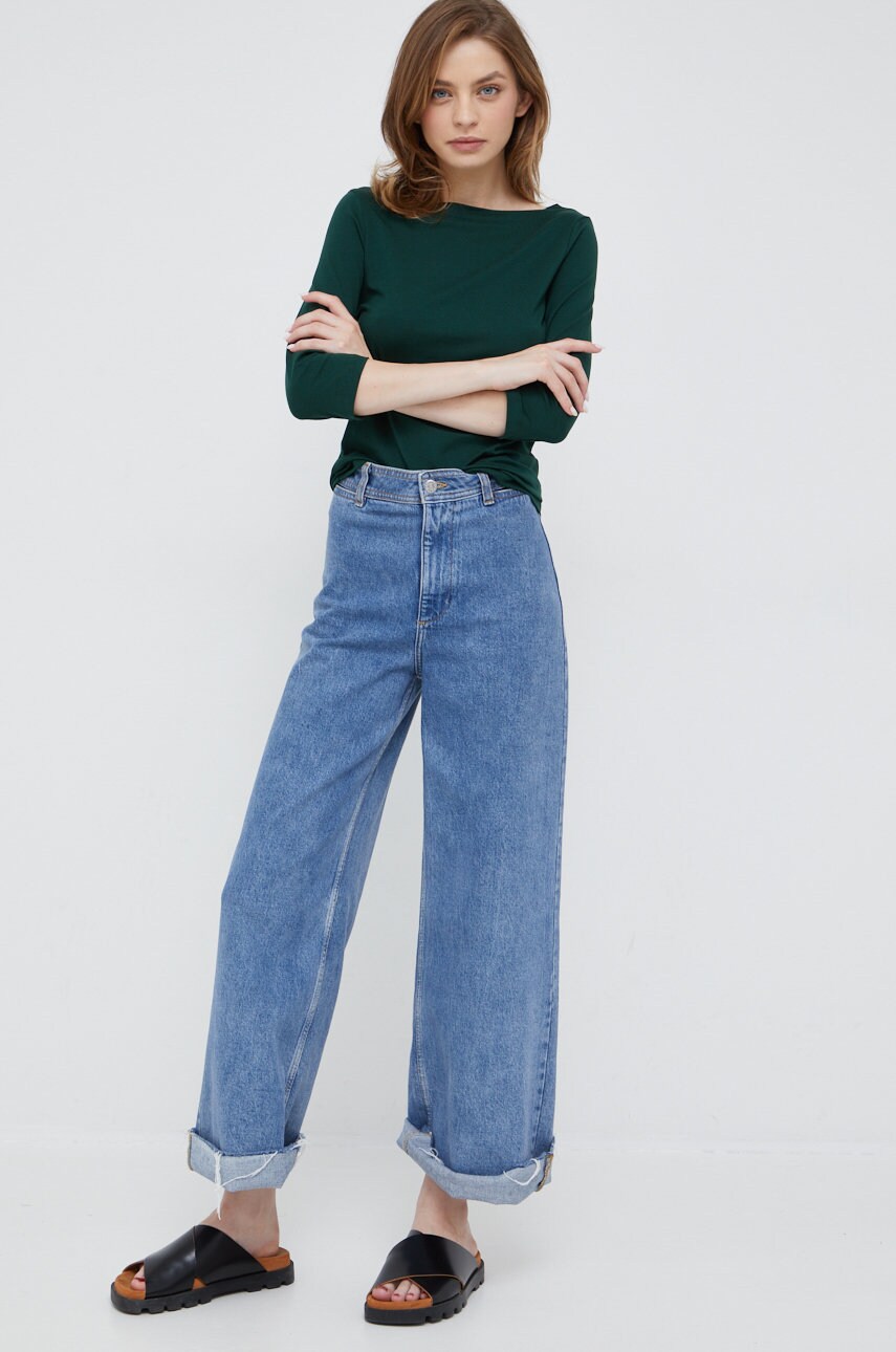

Лонгслив Vero Moda женский цвет зелёный