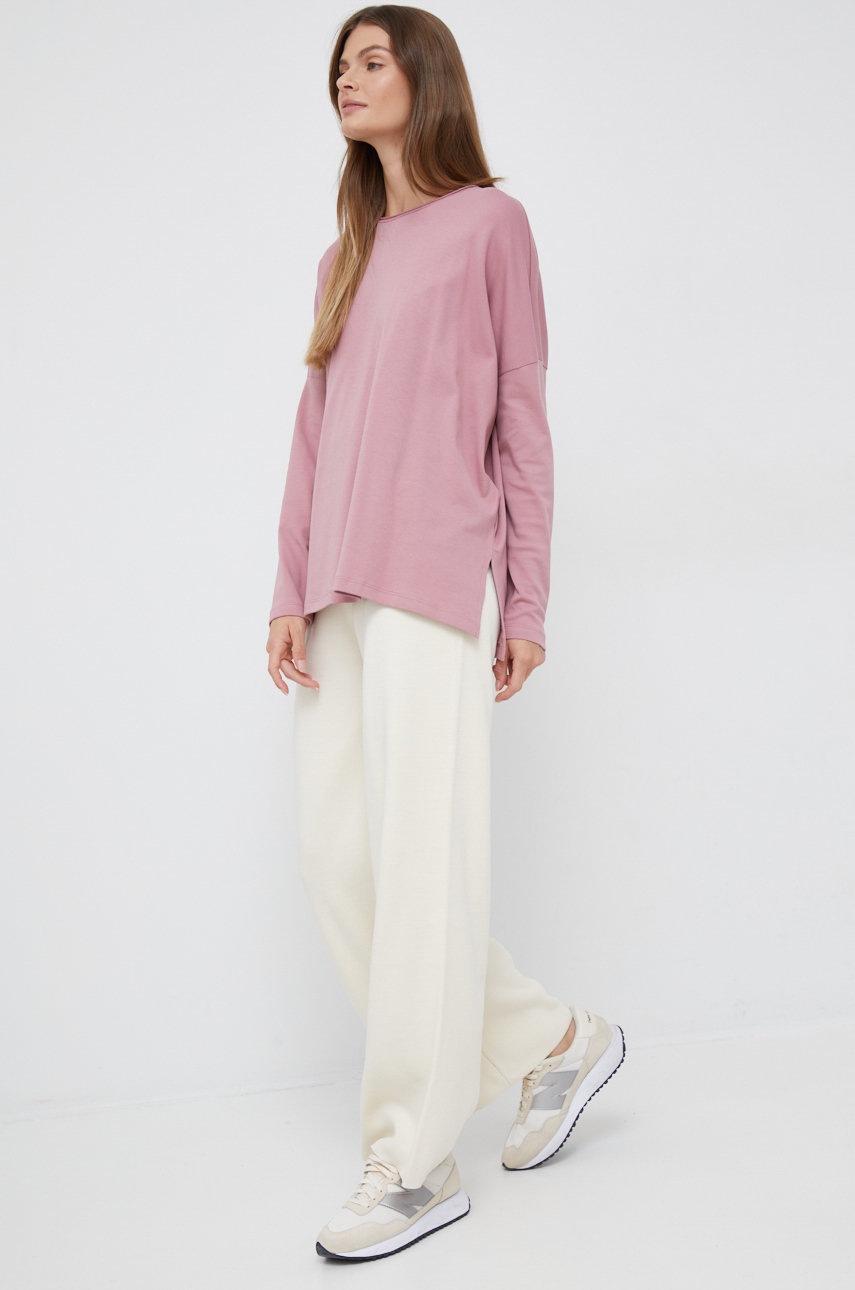 

Хлопковый лонгслив Vero Moda цвет розовый
