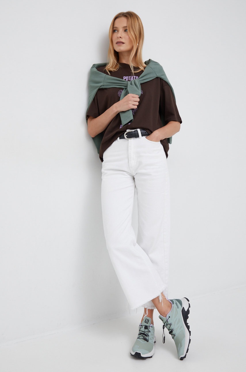 

Хлопковый лонгслив Vero Moda цвет зелёный