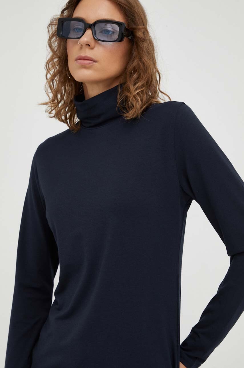 Marc O'Polo longsleeve femei, culoarea albastru marin, cu guler