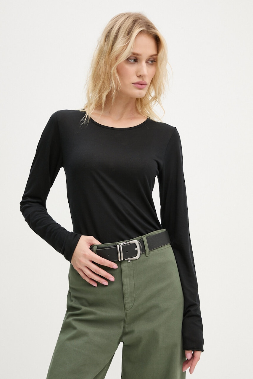 Marc O\'Polo longsleeve femei, culoarea negru, M08202852443