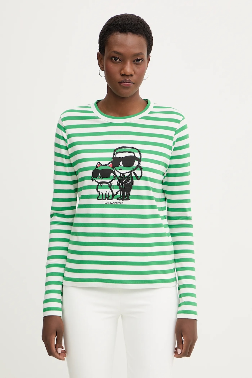 Karl Lagerfeld longsleeve din bumbac IKON