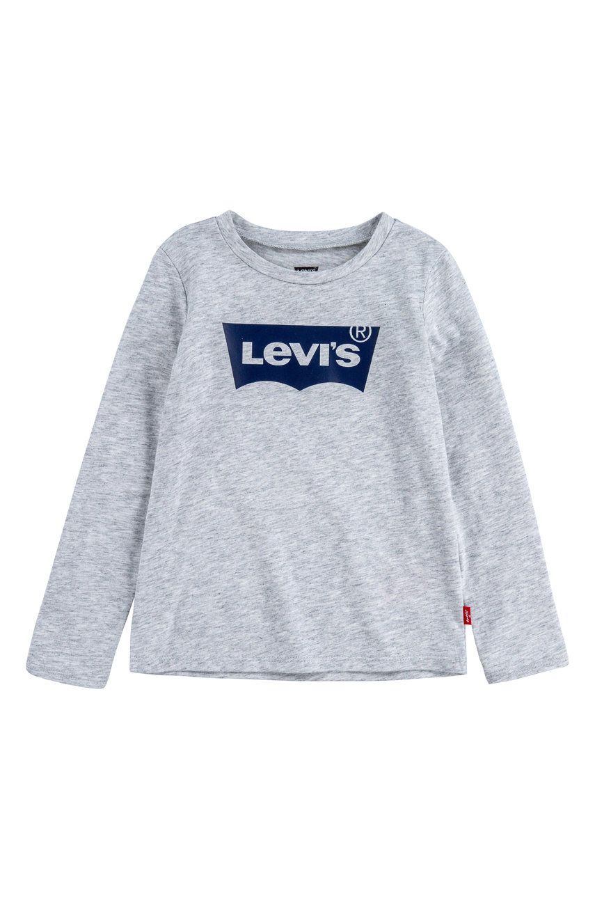 Dětské tričko s dlouhým rukávem Levi′s šedá barva - šedá -  100% Bavlna