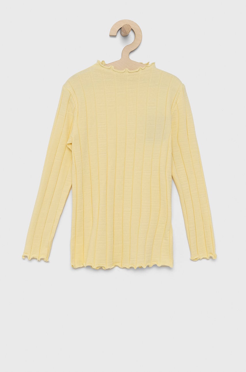 Name It longsleeve copii culoarea galben, cu turtleneck