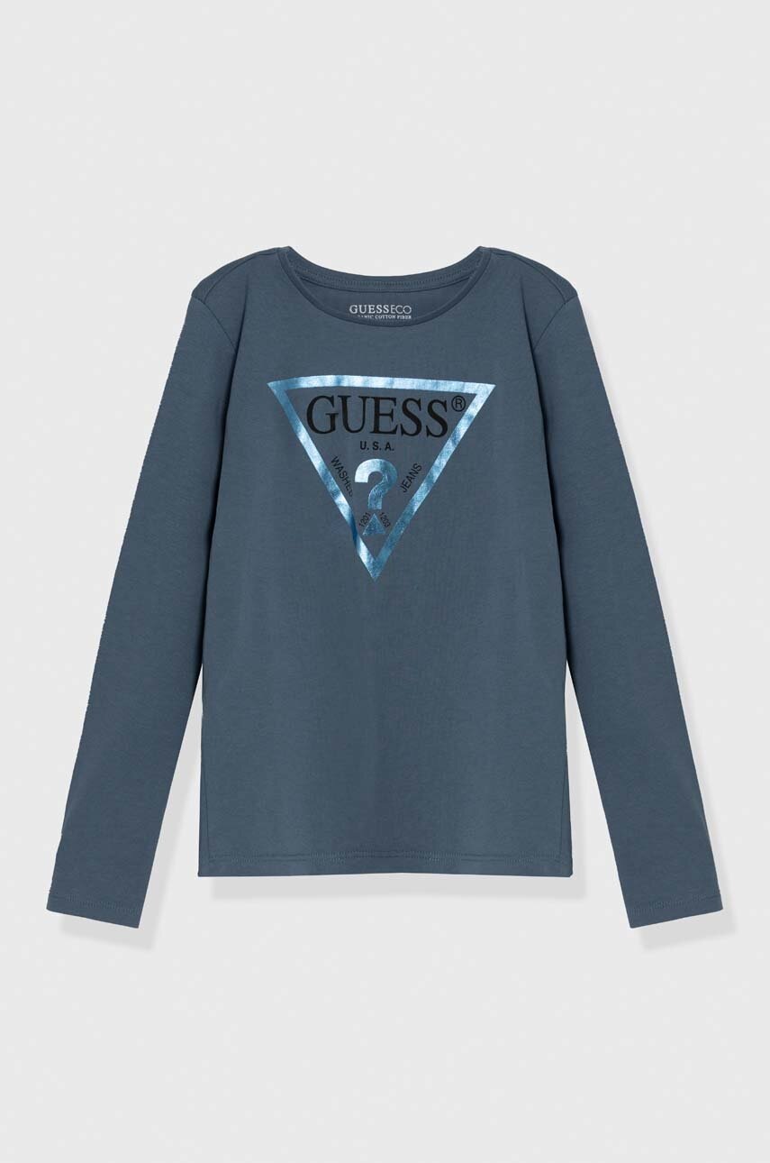

Дитячий бавовняний лонгслів Guess