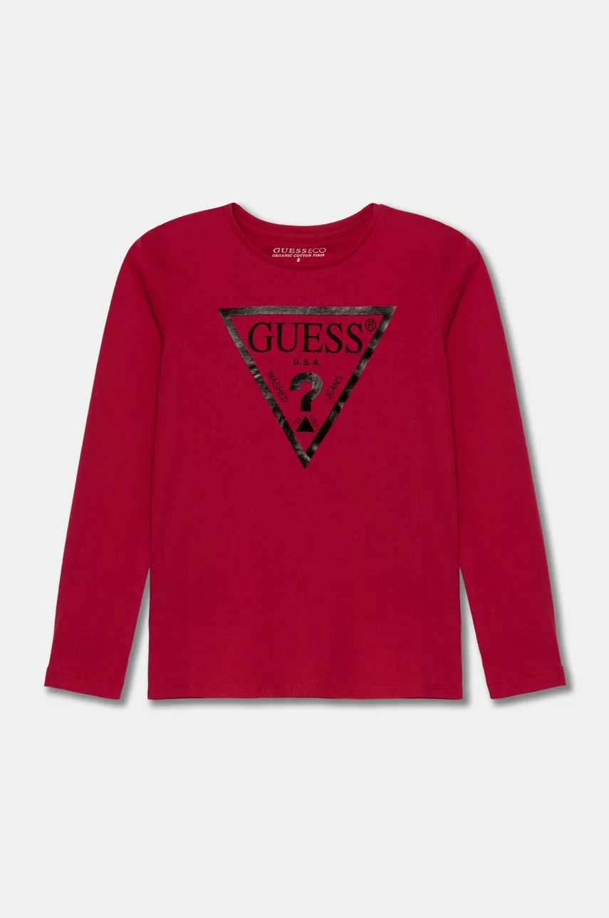 

Детска блуза с дълги ръкави Guess в розово J84I36 K8HM0, Розов