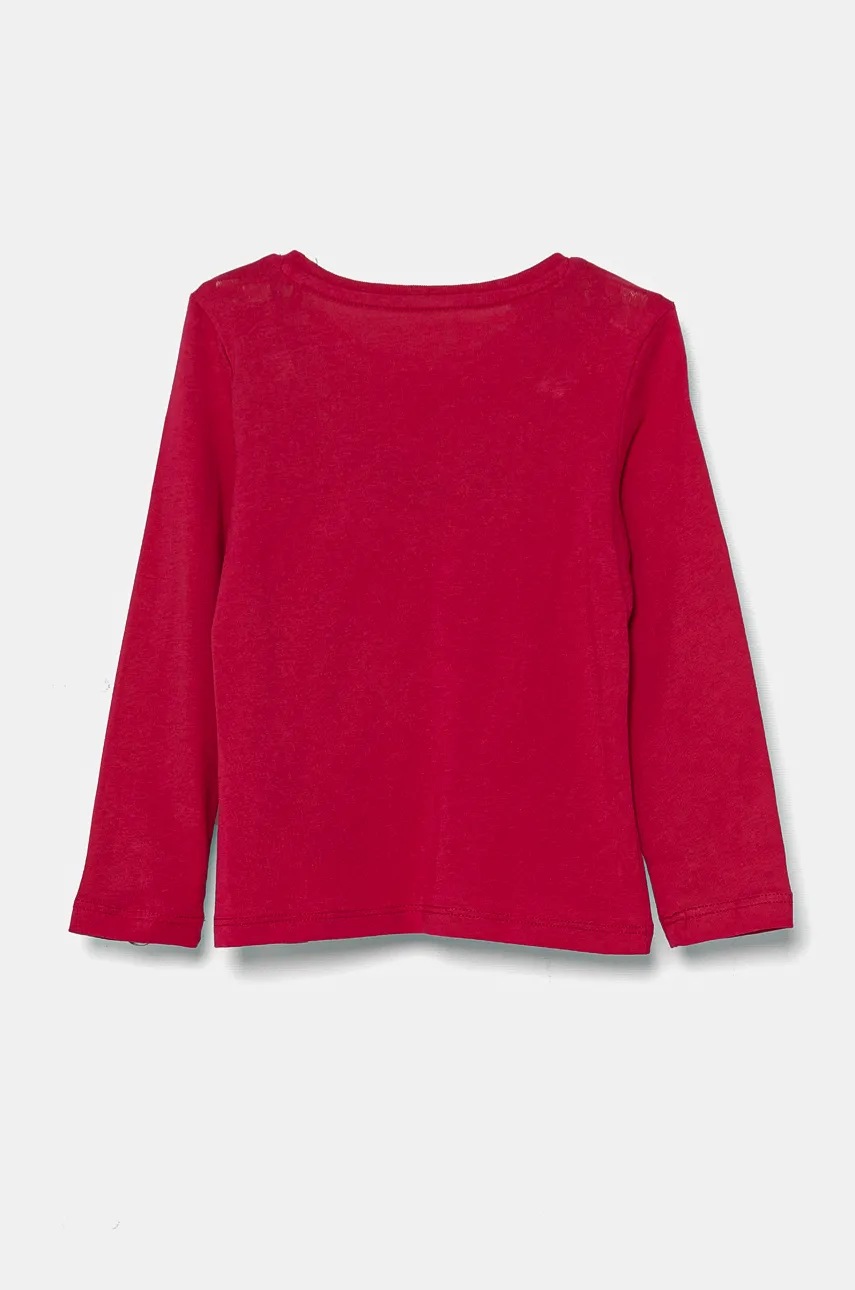 Хлопковый детский лонгслив Guess цвет бордовый K84I18 K8HM0
