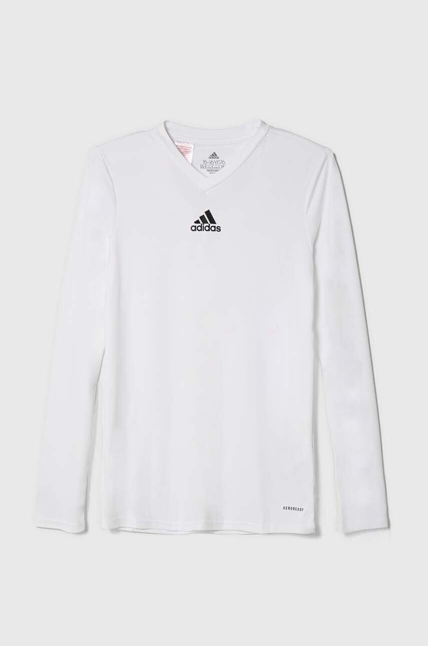 Levně Dětské tričko s dlouhým rukávem adidas bílá barva