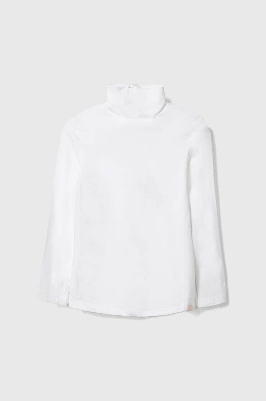 United Colors of Benetton longsleeve copii culoarea alb, neted