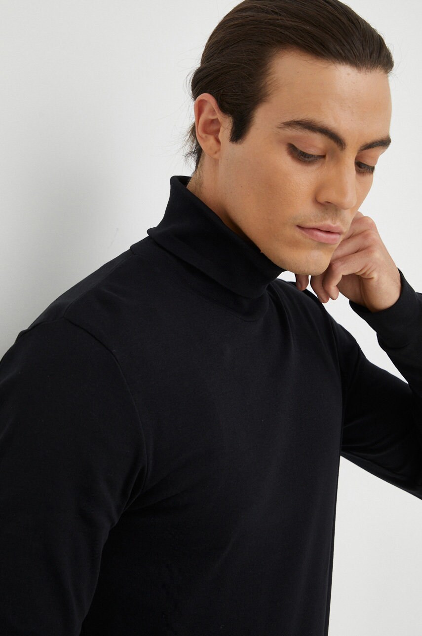 Marc o'polo longsleeve din bumbac culoarea negru, neted