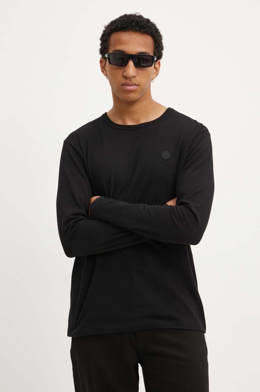 Bavlněné tričko s dlouhým rukávem Wood Wood Long Sleeve Wood Wood černá barva, 10005402.2323-BRIGHT 