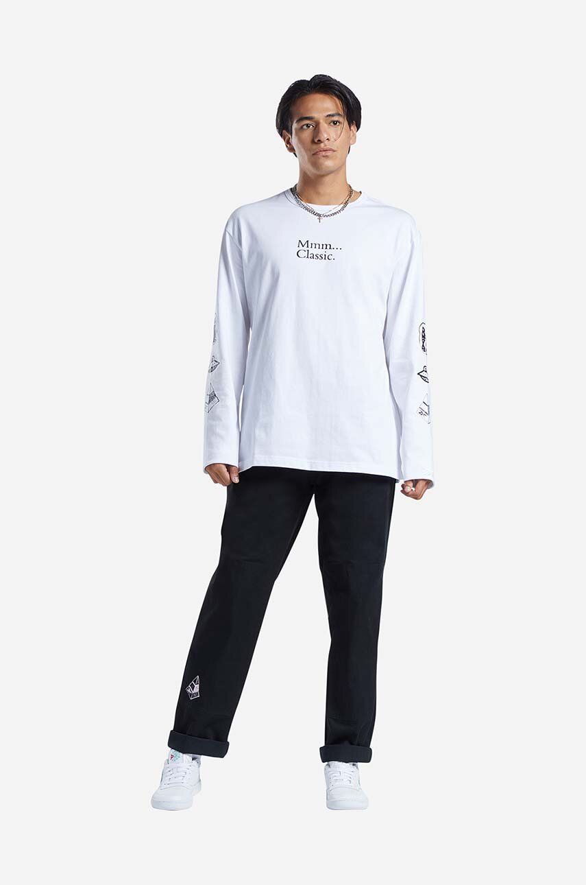 E-shop Bavlněné tričko s dlouhým rukávem Reebok Classic Skateboard Longsleeve Tee HT8175 bílá barva, s potiskem, HT8175-white