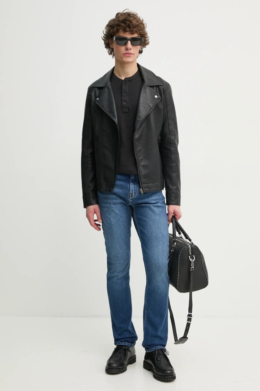 Βαμβακερή μπλούζα με μακριά μανίκια Rag & Bone χρώμα: μαύρο, M000T676G φωτογραφία