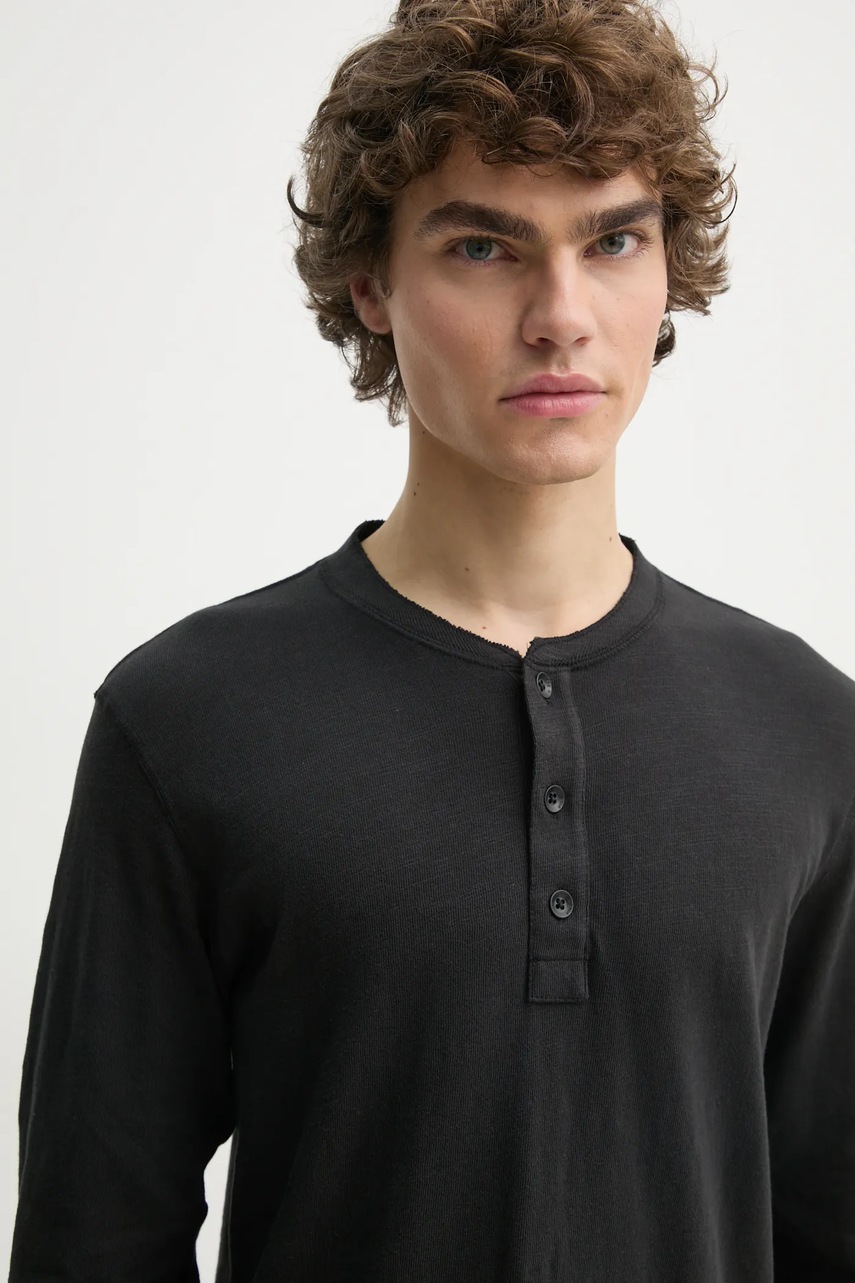 Βαμβακερή μπλούζα με μακριά μανίκια Rag & Bone χρώμα: μαύρο, M000T676G φωτογραφία