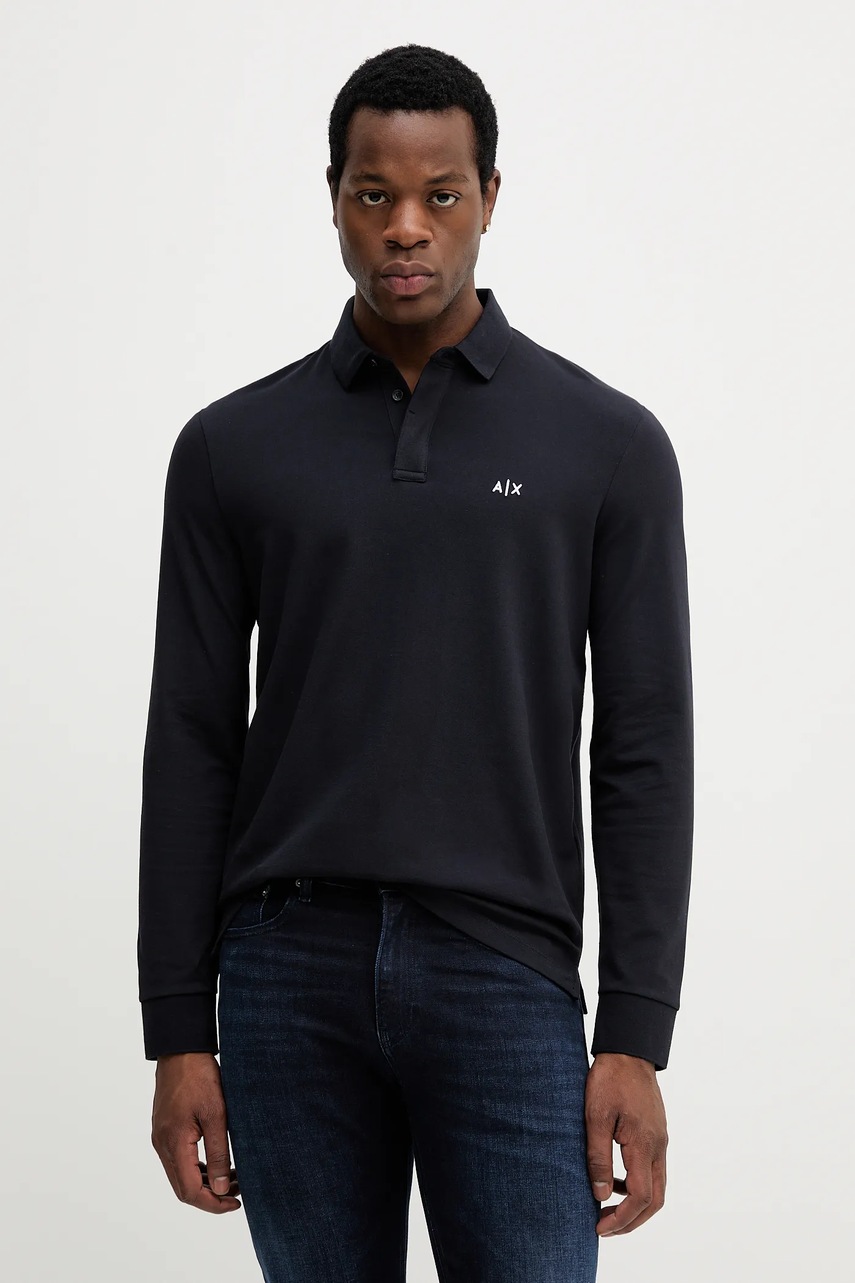 Levně Tričko s dlouhým rukávem Armani Exchange tmavomodrá barva, XM001288 AF17321