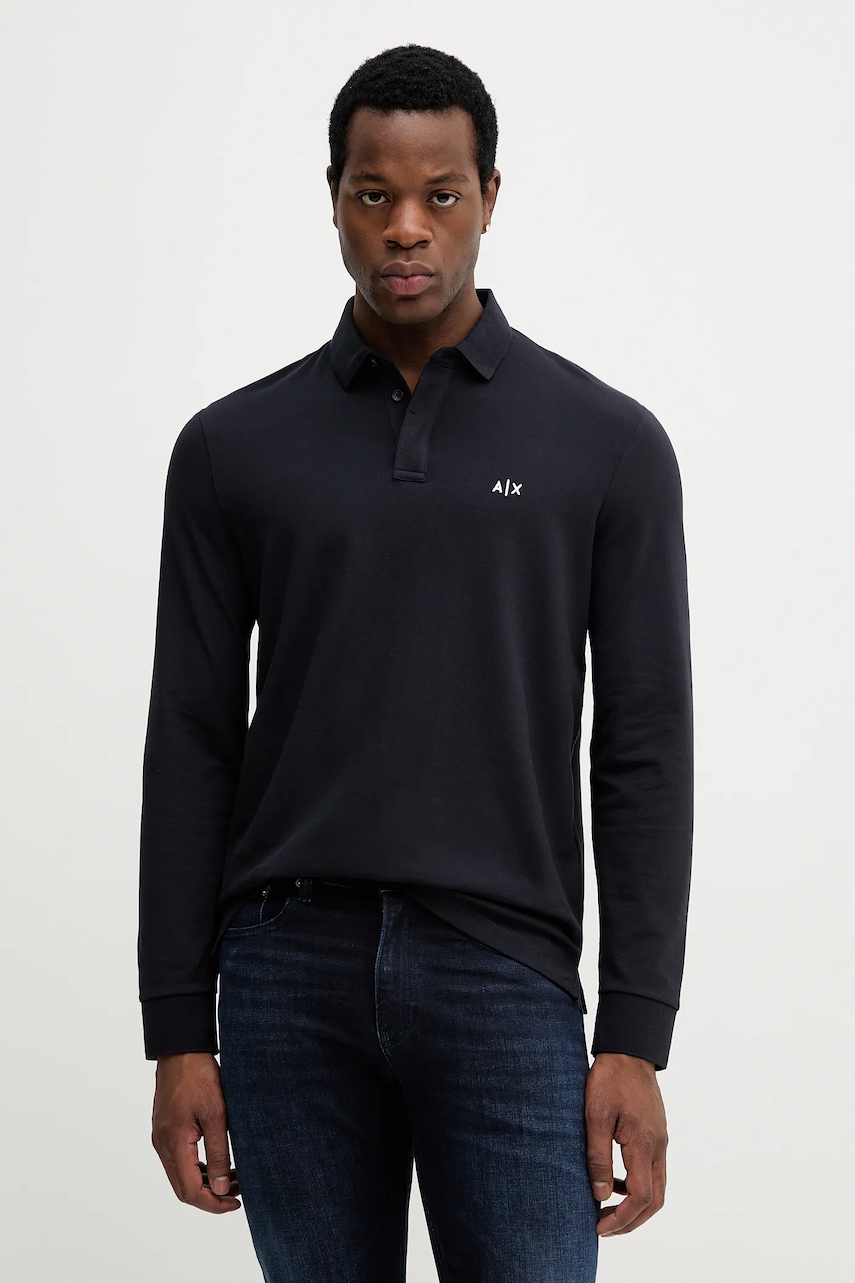 Armani Exchange longsleeve culoarea bleumarin, uni, XM001288 AF17321