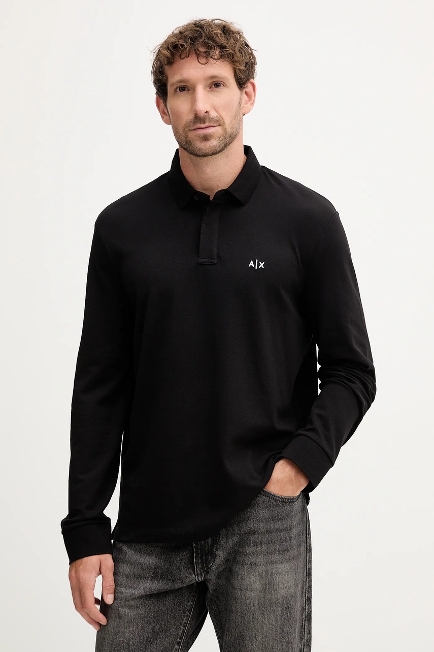 Armani Exchange longsleeve culoarea negru, uni, XM001288 AF17321