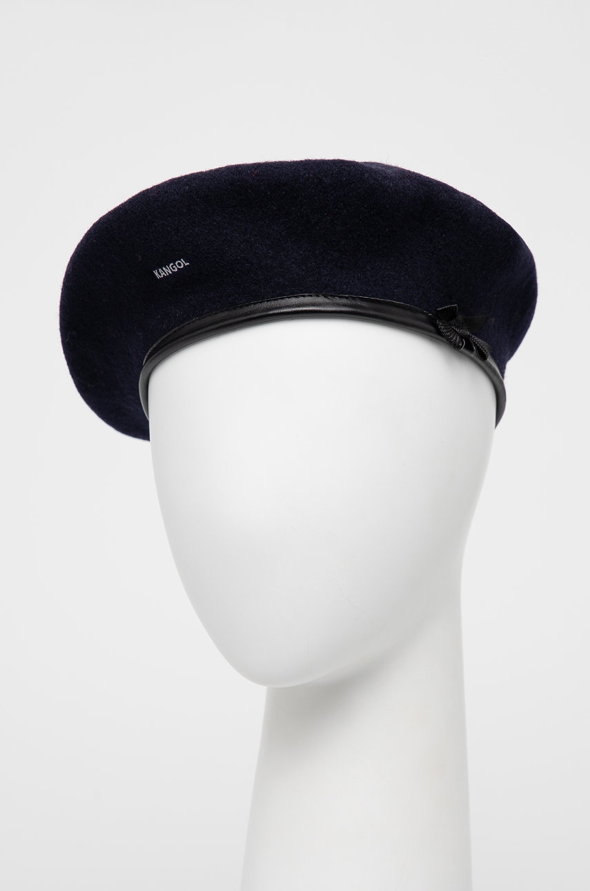 

Вълнена барета Kangol в тъмносиньо от вълна, Тъмносин