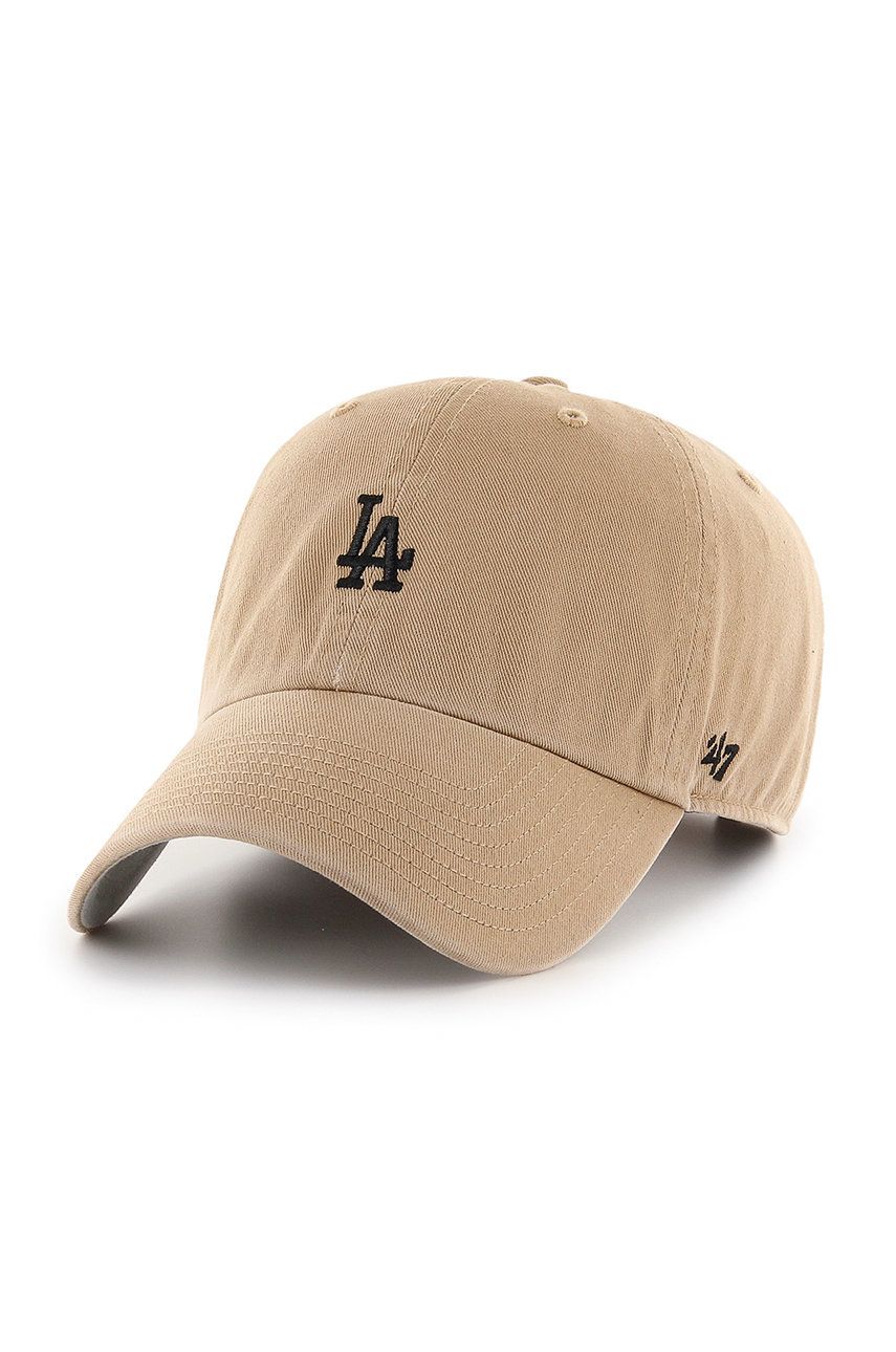 47brand șapcă Los Angeles Dodgers culoarea bej, cu imprimeu