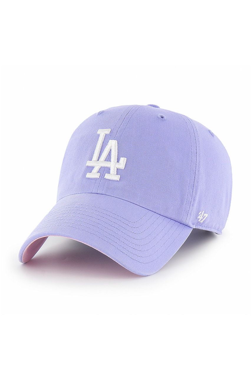 Čepice 47brand Los Angeles Dodgers fialová barva, s aplikací - fialová -  100% Bavlna