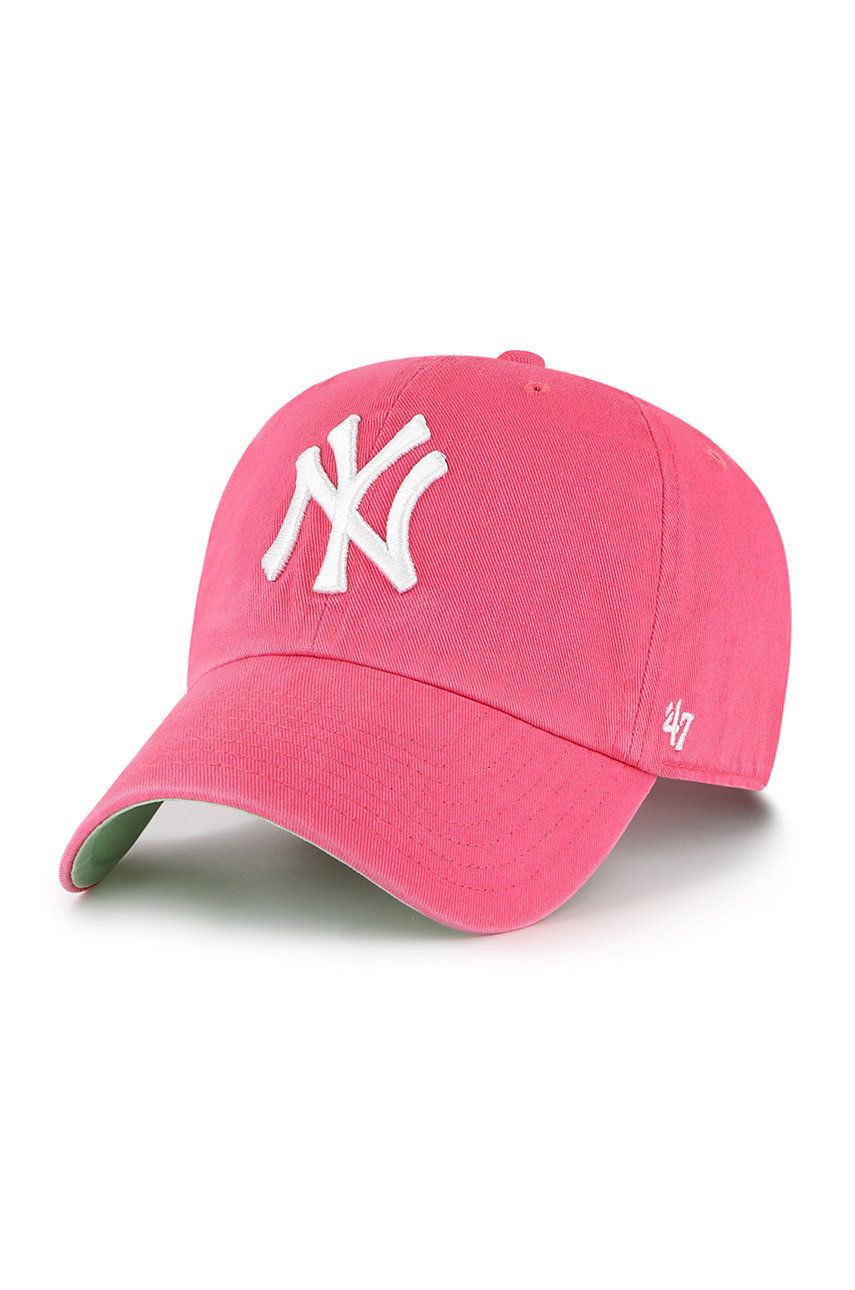 Levně Čepice 47brand Los Angeles Dodgers MLB New York Yankees růžová barva, s aplikací