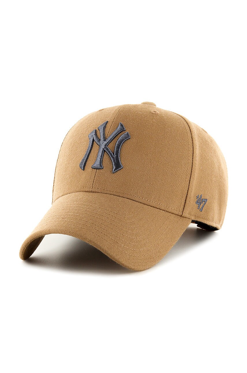 47brand sapca New York Yankees culoarea maro, cu imprimeu