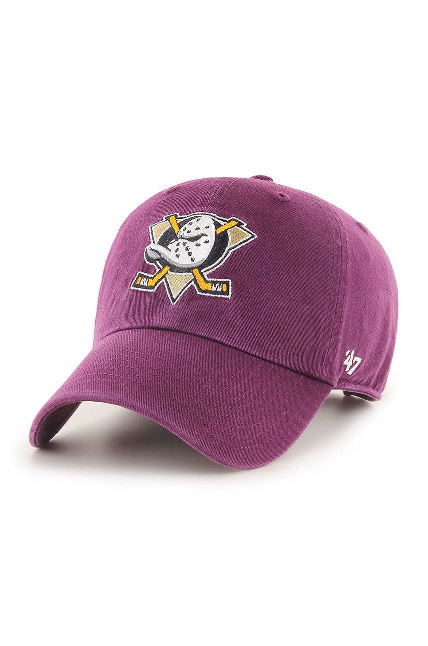 47brand șapcă Anaheim Ducks culoarea roz, cu imprimeu 47brand