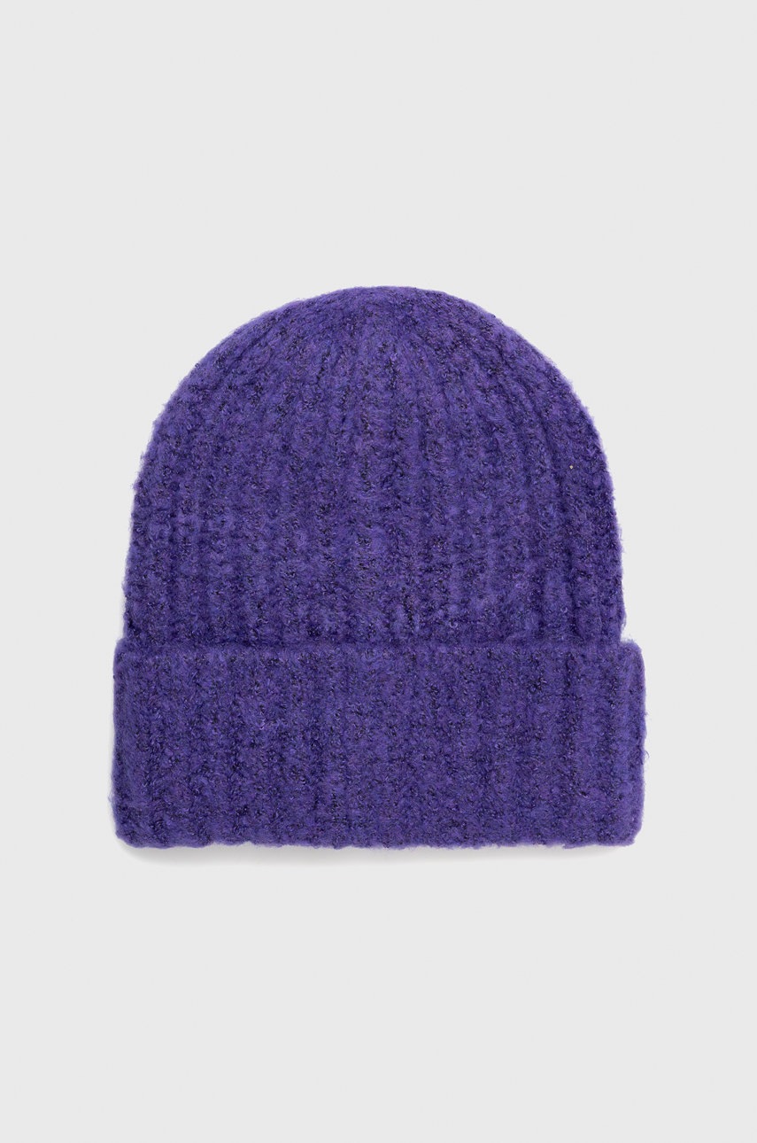 

Шапка Pieces в лилаво от плътен трикотаж, Виолетов