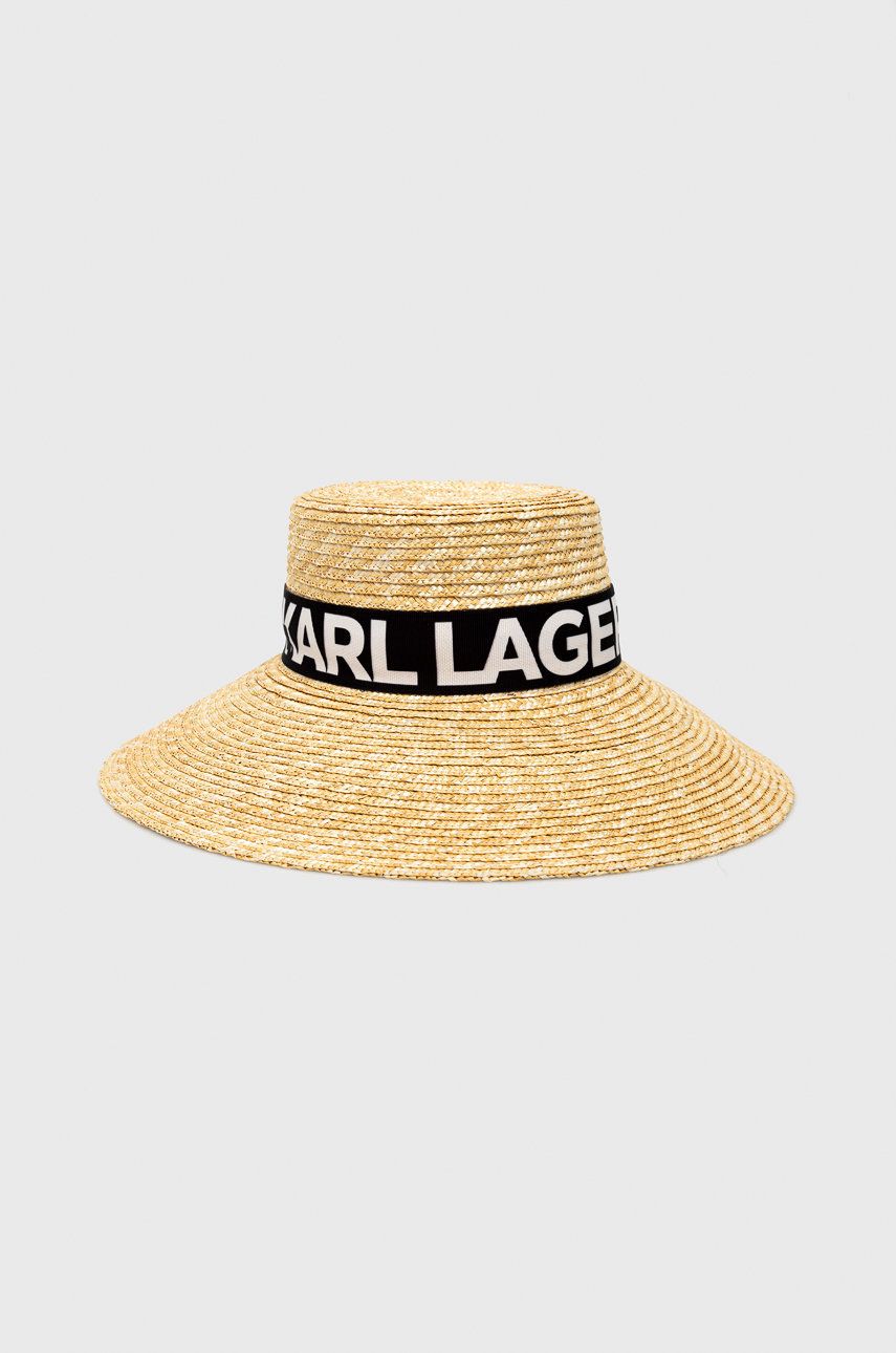 Karl Lagerfeld kapelusz kolor beżowy