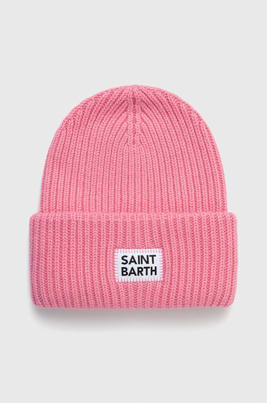 MC2 Saint Barth caciula din amestec de lana culoarea roz, din tricot gros accesorii imagine noua gjx.ro
