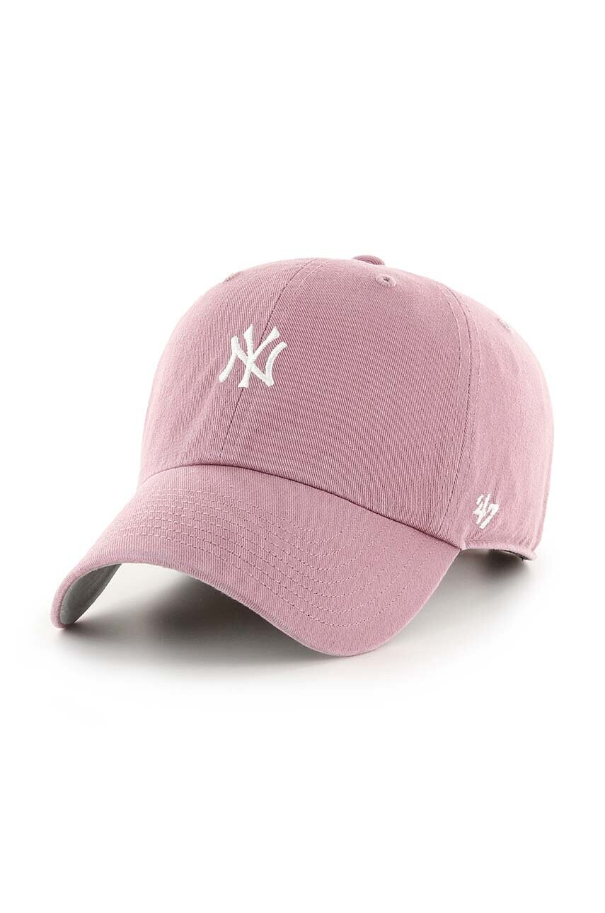 47 brand șapcă de baseball din bumbac MLB New York Yankees culoarea roz, cu imprimeu, B-BSRNR17GWS-QC 47 brand șapcă de baseball din bumbac MLB New York Yankees culoarea roz, cu imprimeu, B-BSRNR17GWS-QC