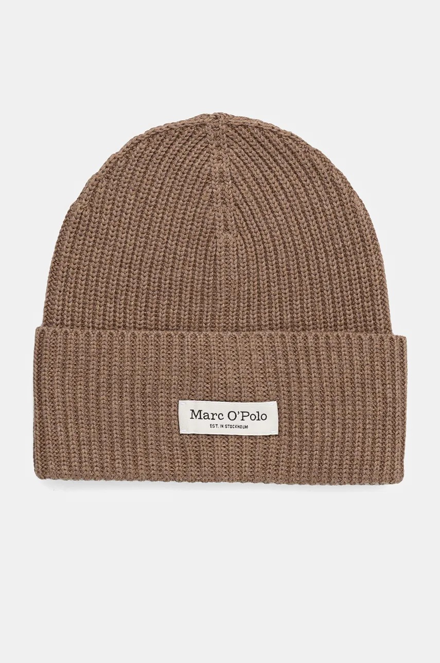

Памучна шапка Marc O'Polo в бежово от памук M09605901141, Бежов