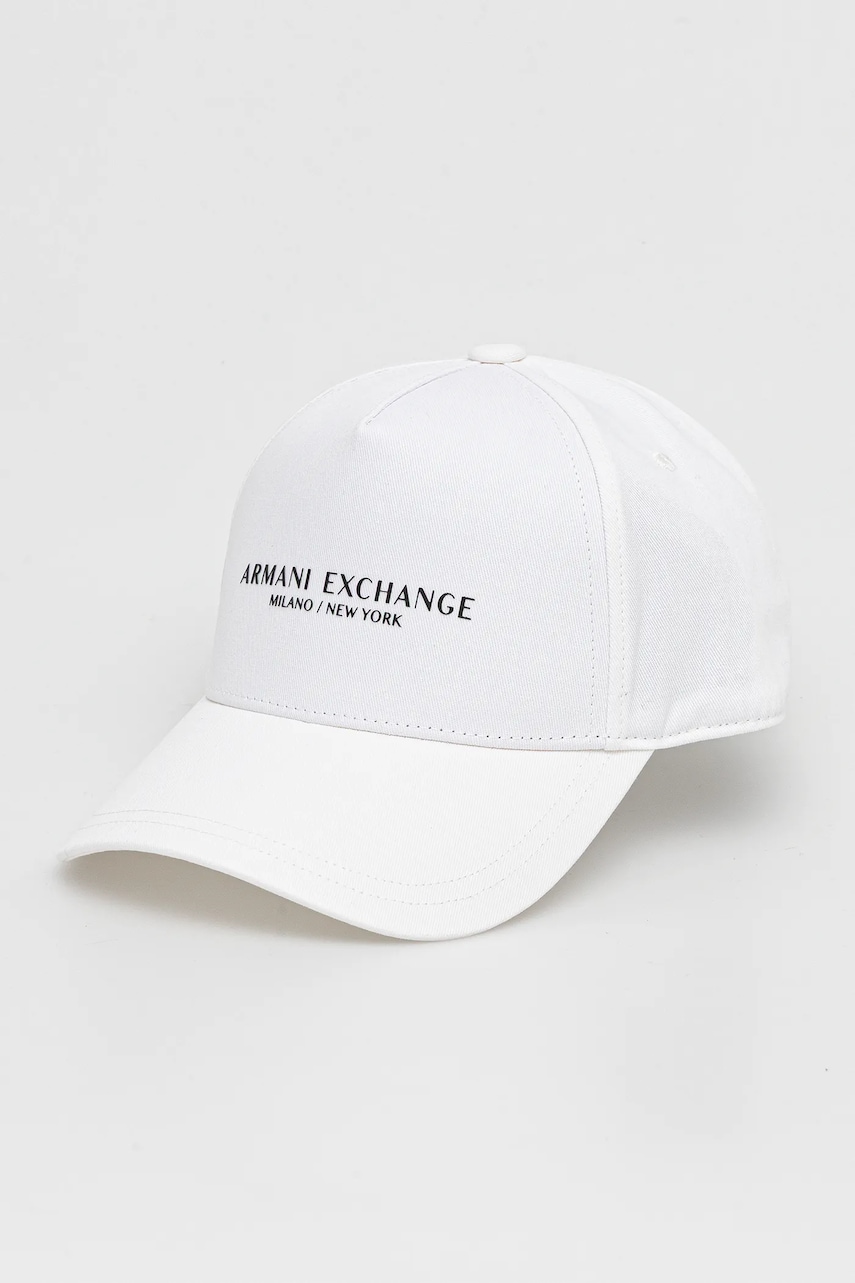 Armani Exchange sapca de baseball din bumbac culoarea negru, cu imprimeu, 944207 3R130