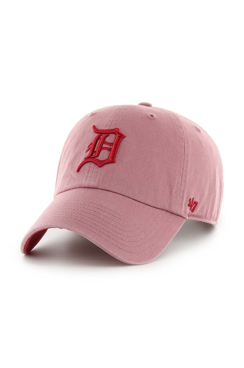 47 brand șapcă de baseball din bumbac MLB Detroit Tigers culoarea roz, cu imprimeu, B-DBLUN09GWS-QC 47 brand șapcă de baseball din bumbac MLB Detroit Tigers culoarea roz, cu imprimeu, B-DBLUN09GWS-QC