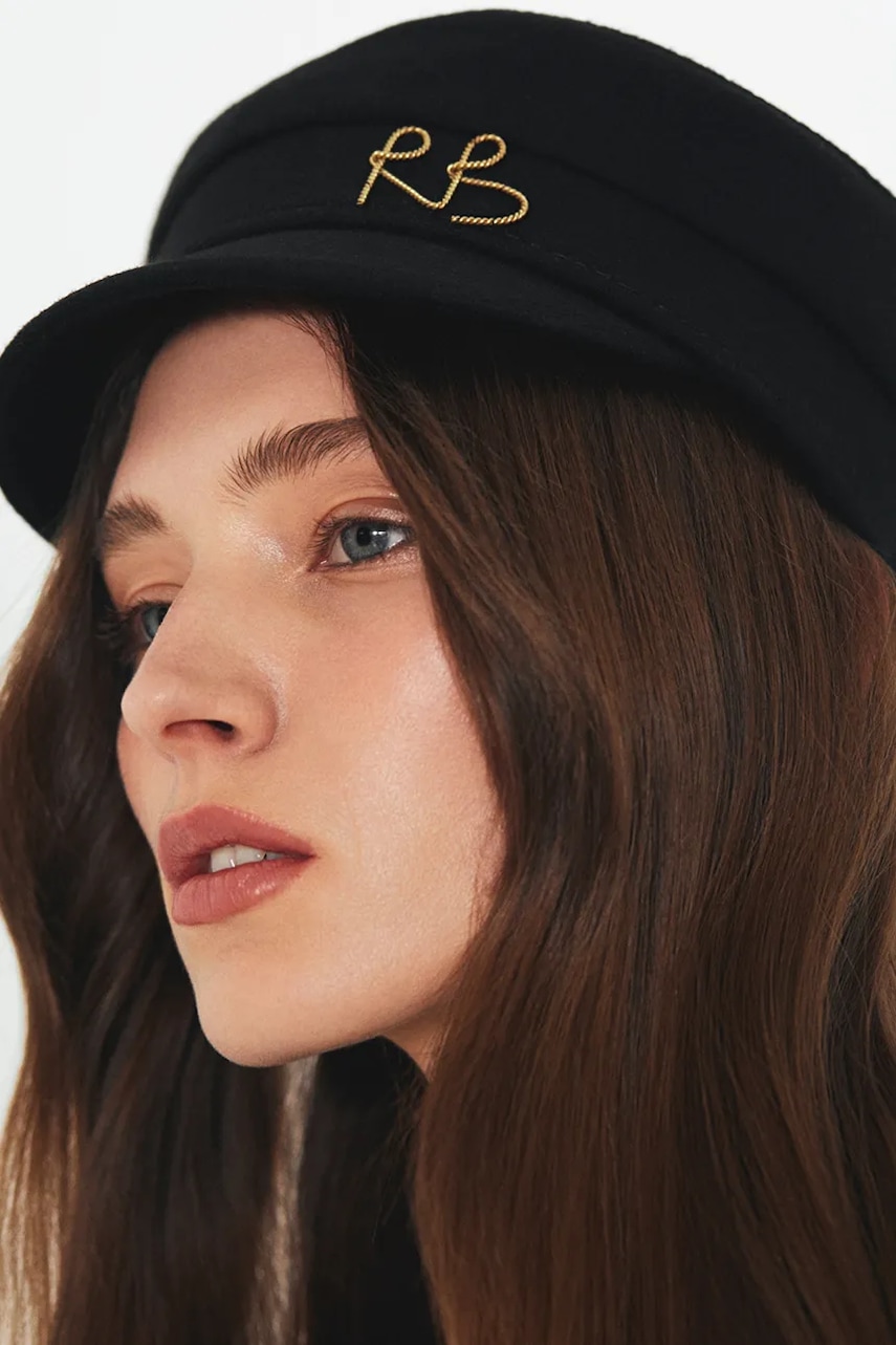 Ruslan Baginskiy kaszkiet wełniany kolor czarny KPC033-W-MRB